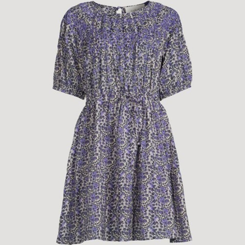 BA&SH Iris Puff-Sleeve Dress in Floral Print